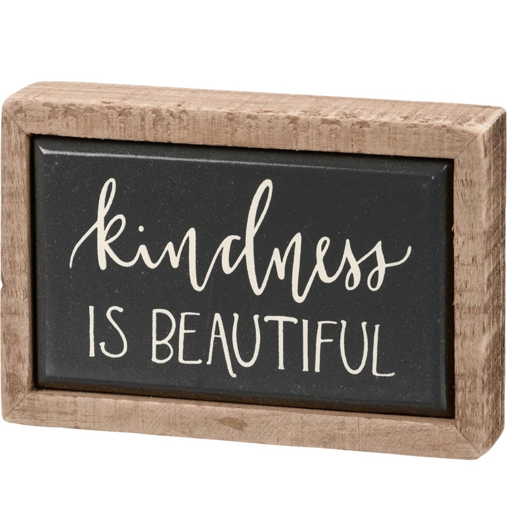 Rustic Mini "Kindness Is Beautiful" Wooden Box Sign Home or Office Decor Gifts